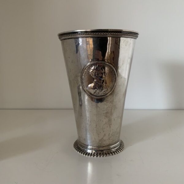 Large Silver Beaker Featuring Carolus XII